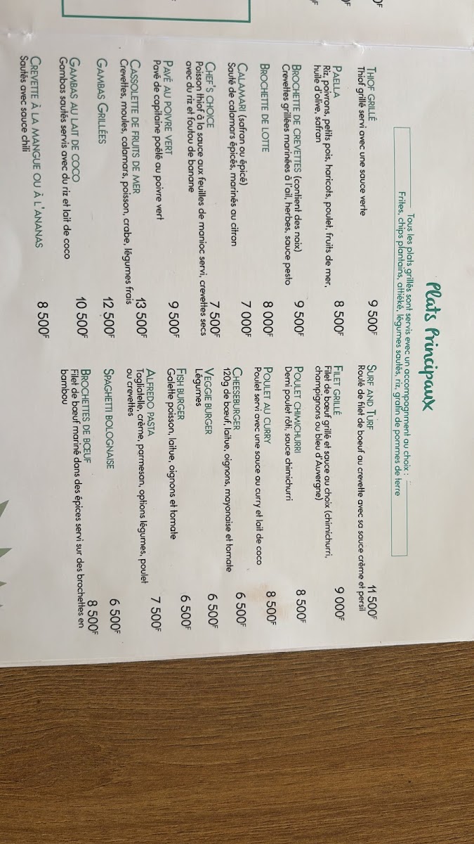 Menu - Chez Fatou photo 7