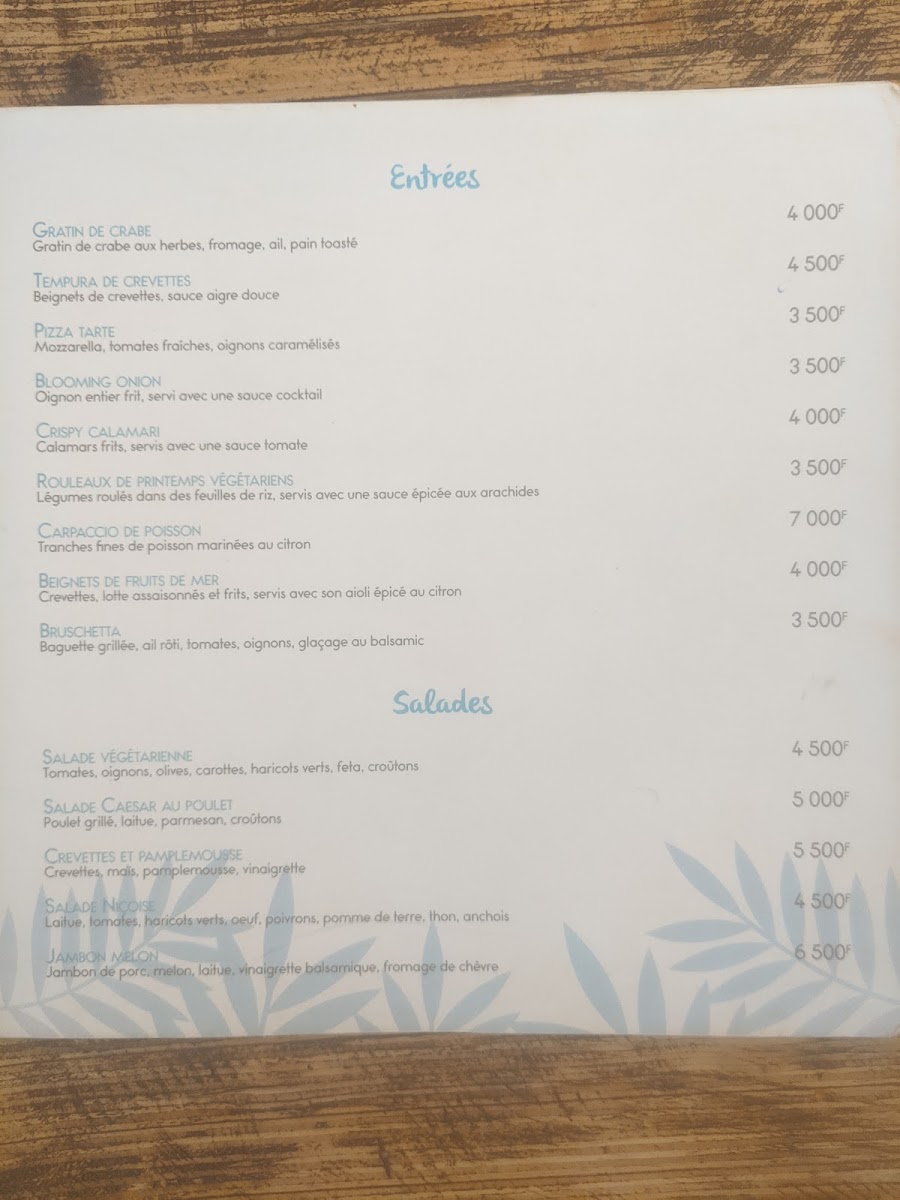 Menu - Chez Fatou photo 8