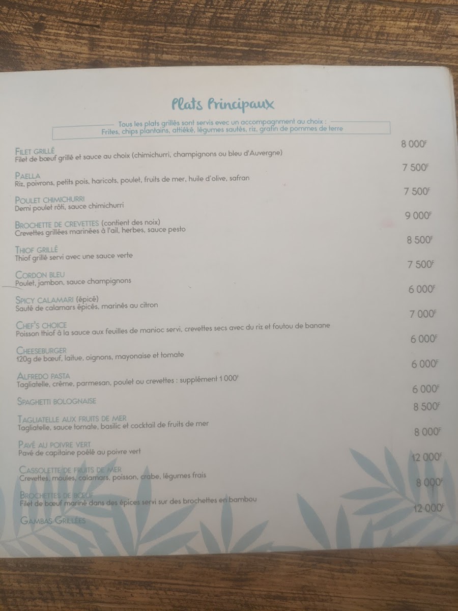 Menu - Chez Fatou photo 9